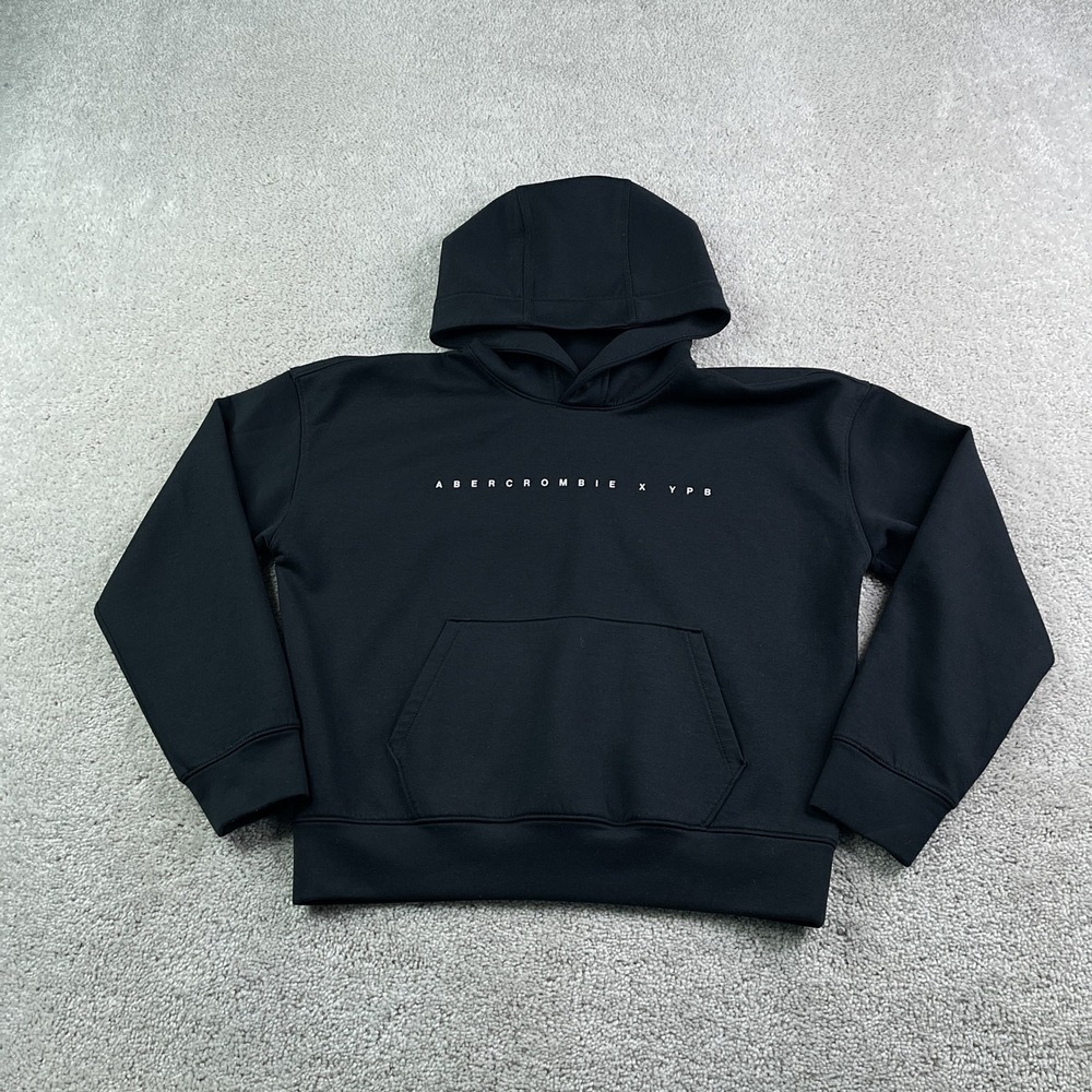 Abercrombie Kids Hoodie Boys Size 11 12 Black YPB Active Pullover Sweatshirt